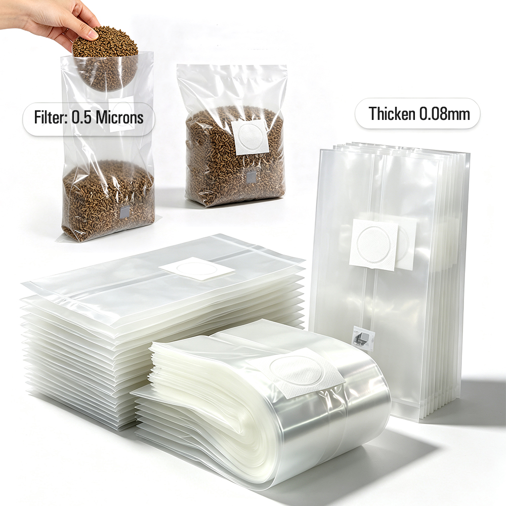 Mushroom Spawn Bag - 10PCS 0.5μm Filter Patch Mushroom Grow